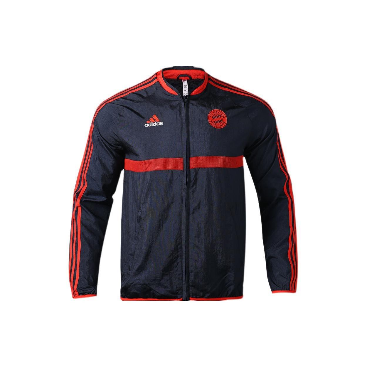 adidas FC Bayern Icons Woven Jacket Night Navy Active Red Men s GR0696 L