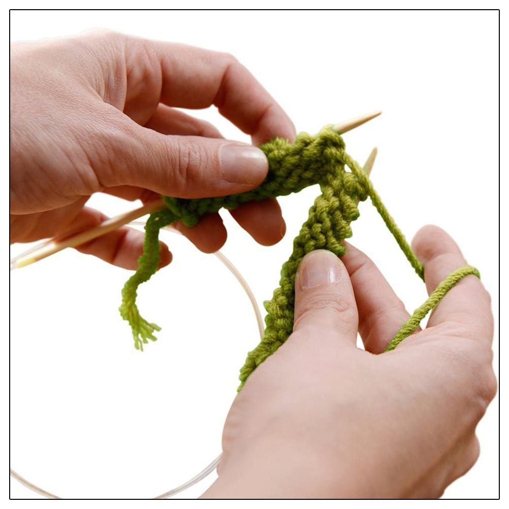 18 Size Circular Knitting Needles 100cm Crochet Hooks Set Tube Bamboo Knitting Needles Craft Circular Sewing Tools