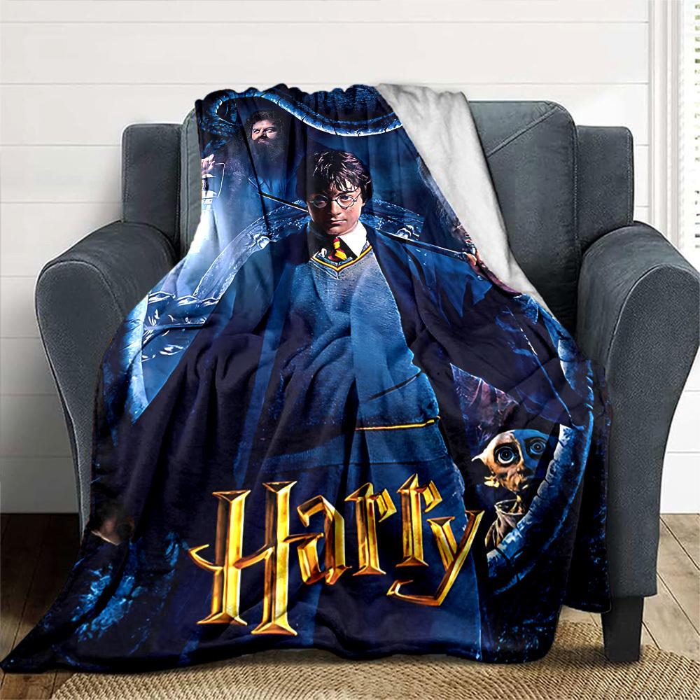 1pc Harry Potter Flannel Blanket Soft Warm Throw for Home, Office, Travel, All-Season Cozy Bedding GiftL1106