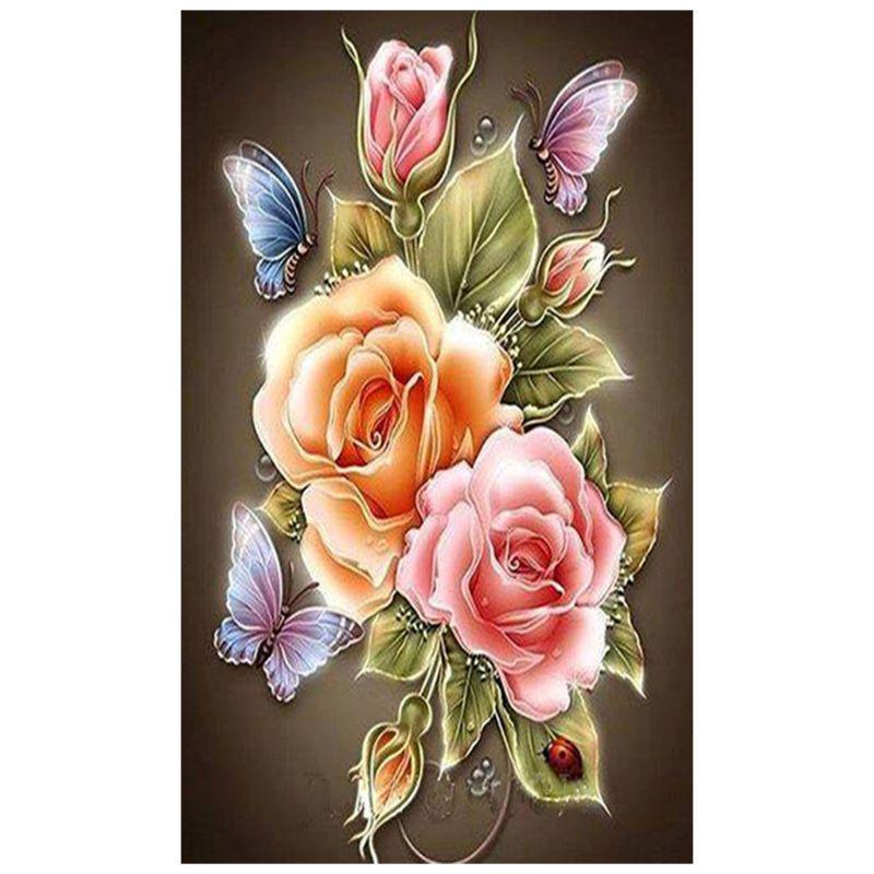 5D DIY Diamond Painting Multicolored Flowers Diamond Mosaic Diamond Embroidery Full Set Cross Stitch Kits Home Decor Gifts