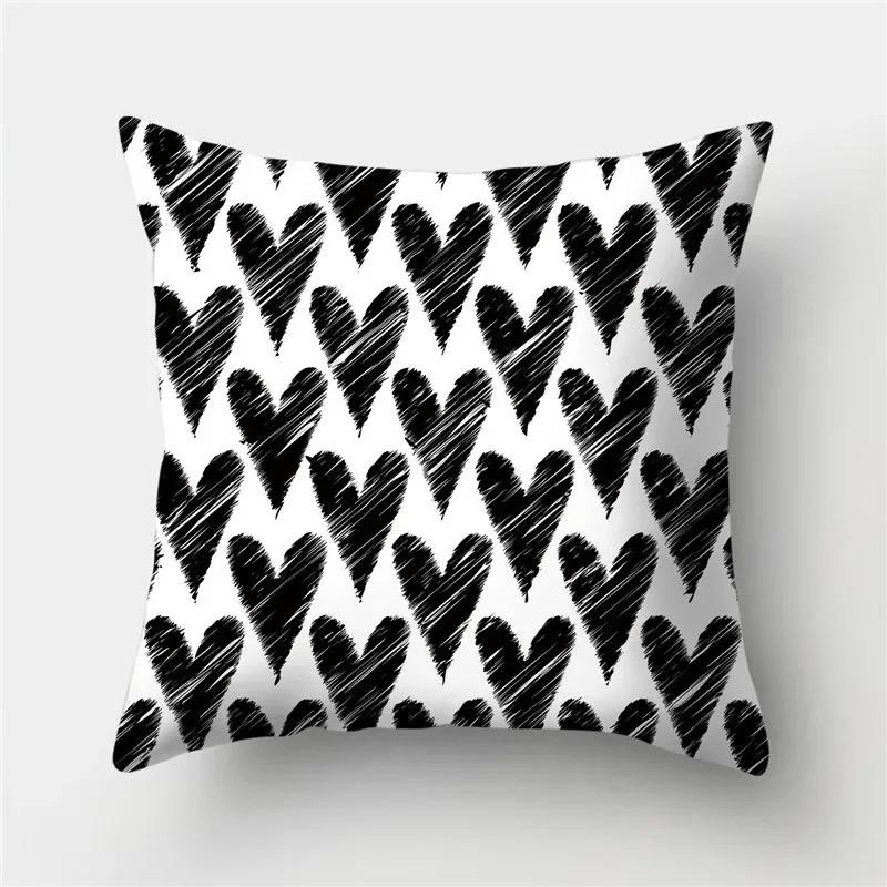 Black and White Geometric Study Pillowcase Office Living Room Home Pillowcase Car Ornaments