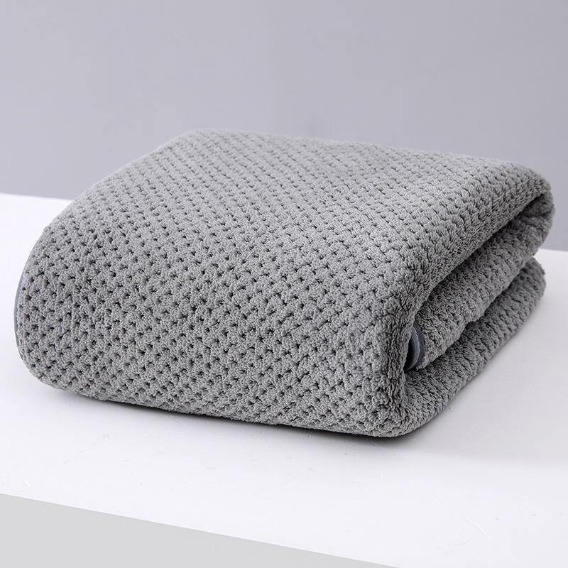 Extra Large Solid Color Coral Fleece Waffle Bath Towel Set with Thick Edges