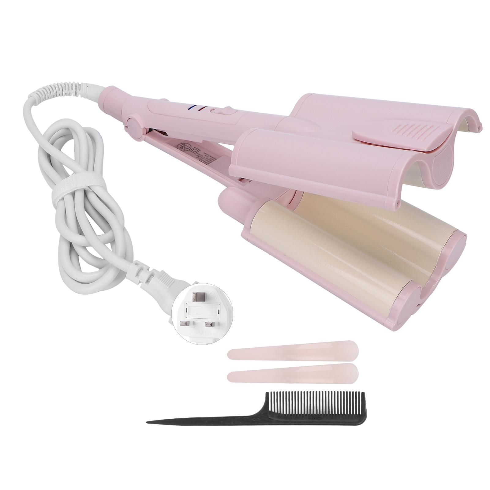 

3-цилиндровый щипцы для завивки волос с регулируемой температурой, портативный щипцы для завивки волос 110‑240 В UK Plug