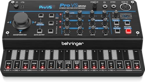 Behringer PRO-VS MINI Portable Hybrid Vector Synthesizer with Analog VCF, Built-in Chorus Effect, Sequencer/Arpeggiator, 32 Presets, USB Type-C Powere