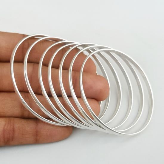 

Набор из 7 браслетов, стерлинговое серебро 925 пробы, ручная работа, простой минималистичный, на каждый день 6 (Inches) серебряный