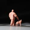 1/64 Scale Resin Model Depicting A Man Strolling With His Pet Dog Miniature Figure For Craft Projects And Toy Displays