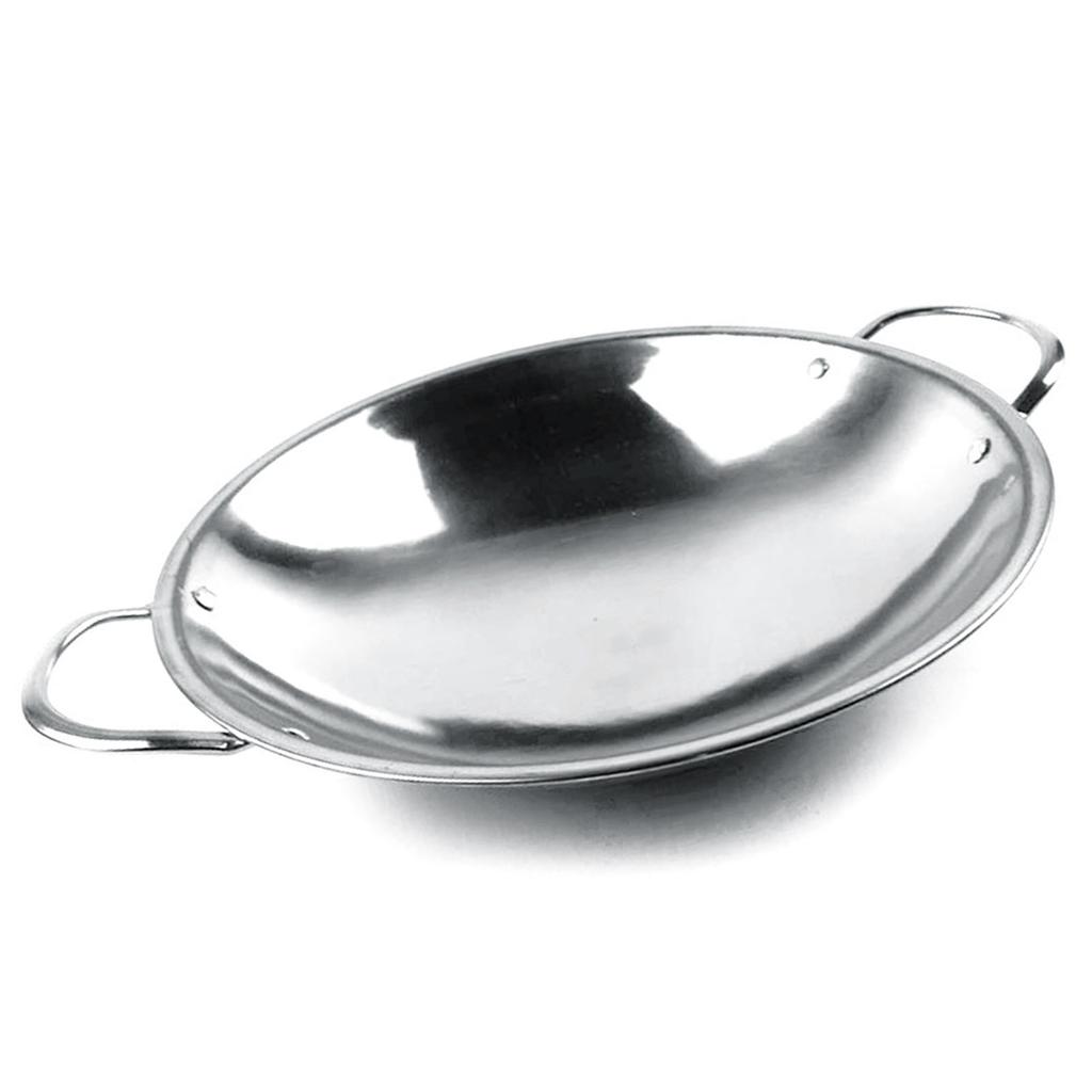 Alcohol Stove Top Dry Pot Stainless Steel Double Handle Round Bottom Alcohol Stovetop Dry Pot for