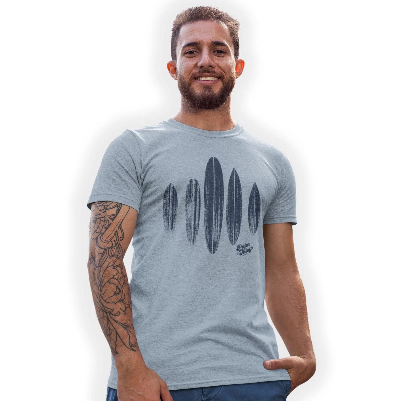 Classic Surfboards Distressed Look Hand Printed T-Shirt Birthday Gift XL