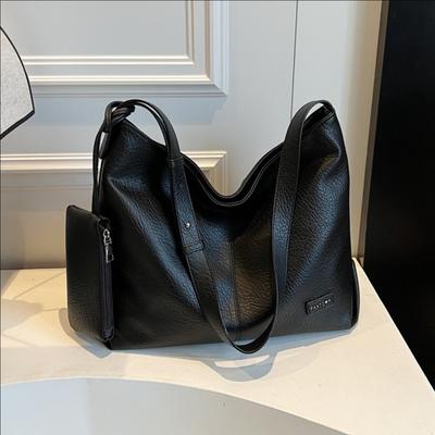 New Fashion Casual Bag Women's Commuting Large-capacity Shoulder Bag Solid Color Messenger Bag