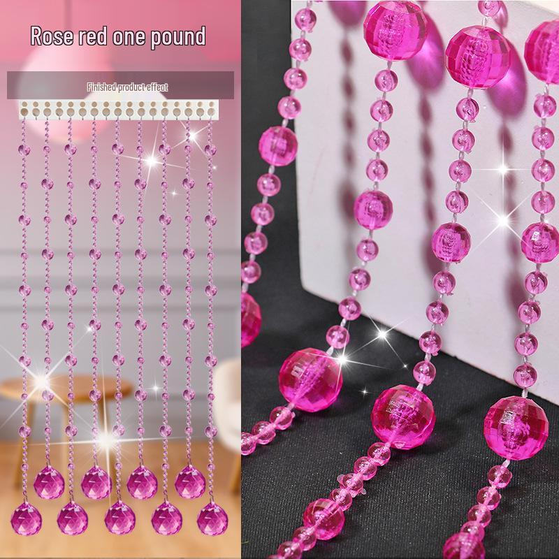 Transparent Crystal Bead Door Curtain for Wedding Decoration - DIY Hanging Partition with Feng Shui Elements, No Punching Required.