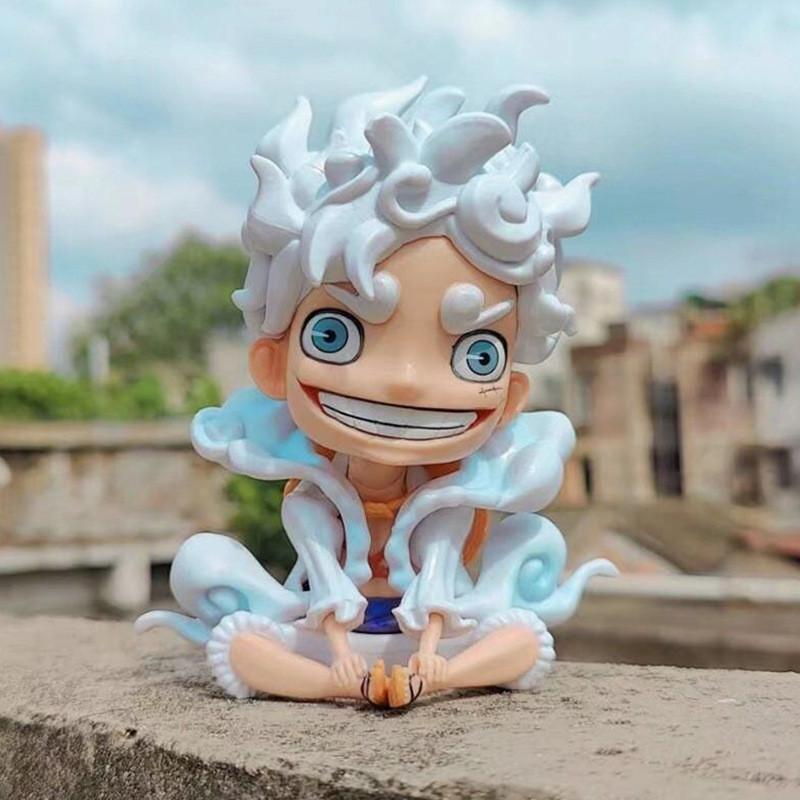 Adorable One Piece Luffy Figurine Sun God Nika Form Pvc Sitting Pose For Enthusiasts