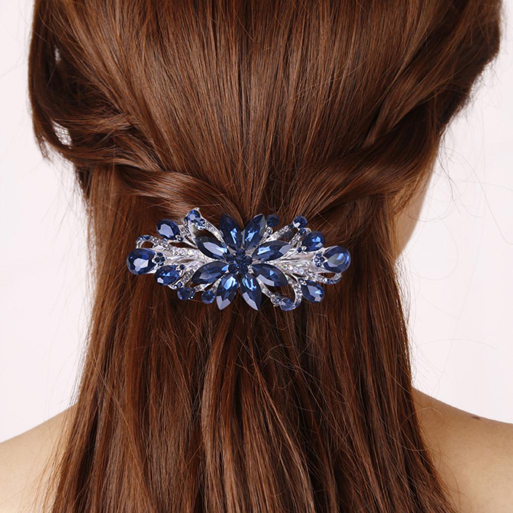 NEW Rhinestones Flower Hairpin Hairpin Spring Clip Ponytail Clip Headwear