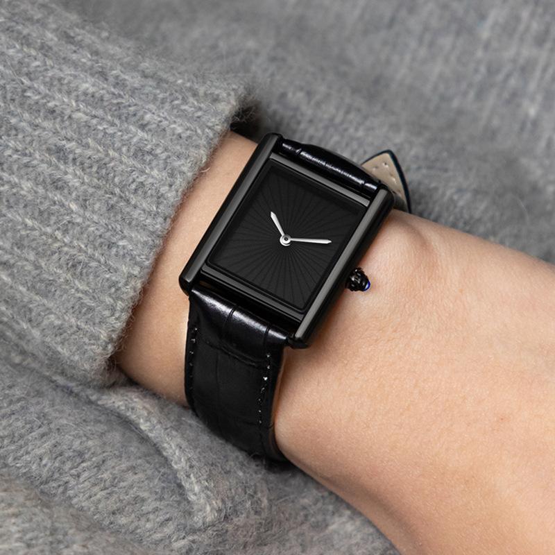 Men'S Casual Watch Classic Simple Square Two-Pin Quartz Watch Belt Men'S Watch