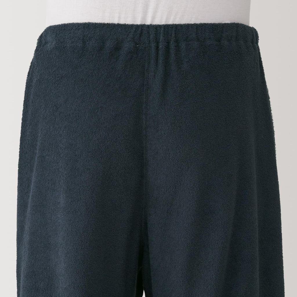 MUJI Towel Double Sided Pile Short Sleeve Room Wear Set FB0XZA5S Dark Navy Border XS Men's Men's Men's