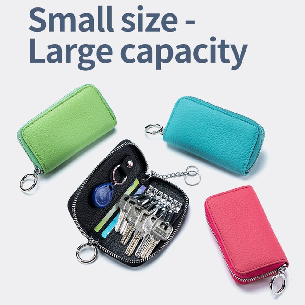 Zipper Closure Keychain Pouch Multifunctional Car Key Organizer Housekeepers Key Holder  Card Bag