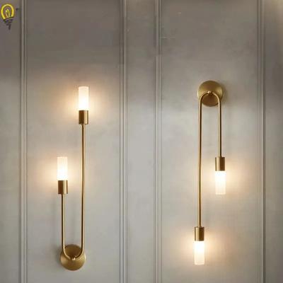 1Pc Nordic Luxury Wall Lamp Living Room Modern Minimalist LED Black Gold Creative TV Background Wall Corridor Bedroom Bedside Lamp
