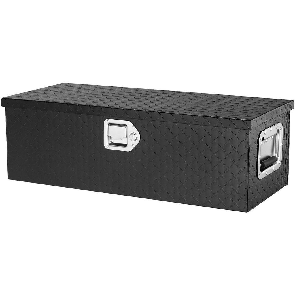 Heavy Duty Aluminum Truck Bed Tool Box, Diamond Plate Tool Box with Side Handle and Lock Keys, Storage Tool Box Chest Box Organizer for Pickup, Truck
