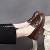 Women's spring new college style round head small leather shoes one pedal comfortable flat shoes single shoes