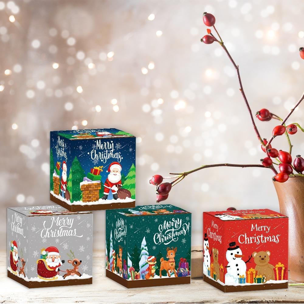 6pcs/set Christmas Candy Box 7x7x7cm Wrapping Boxes New Storage Box  Home Decor