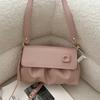 Advanced Underarm Bag for Women  Summer New Korean PU Single Shoulder Crossbody Bag Fashion Versatile Pleated Bag