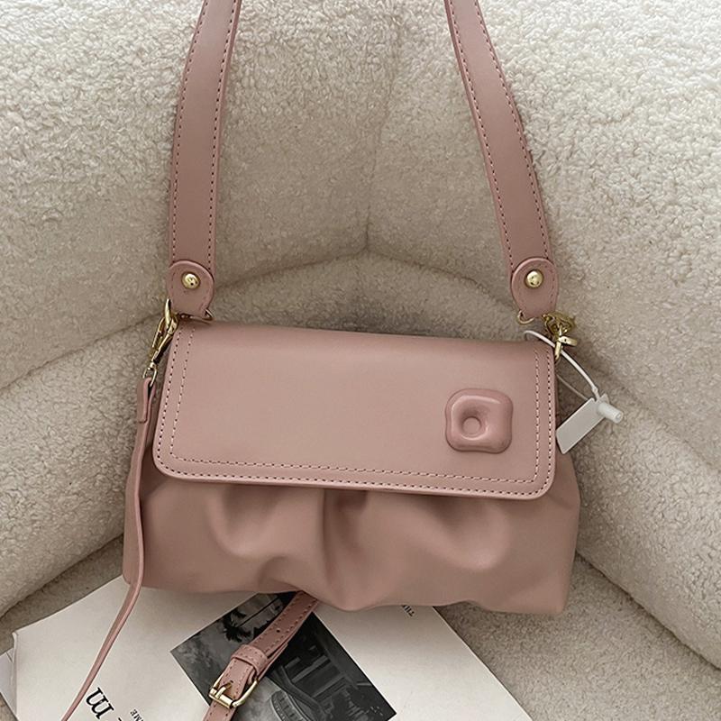 Advanced Underarm Bag for Women  Summer New Korean PU Single Shoulder Crossbody Bag Fashion Versatile Pleated Bag