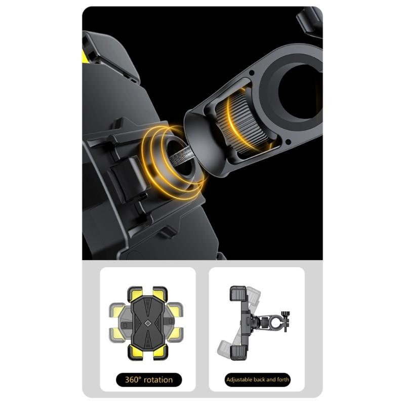 Supporto Affidabile per Telefono da Bici Supporto Universale per Bici Rotazioni a 360 Gradi Installazione Semplice ABS per Tutti gli Smartphone