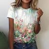 Women's Fashion Large Size Printed Hedging Loose Short Sleeve Tops