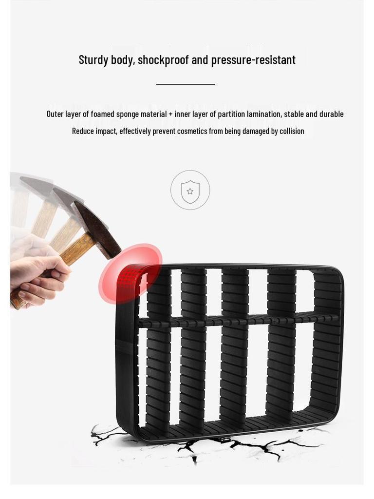 Professional Large Capacity Makeup & Nail Art Storage Box with Handheld Compartments