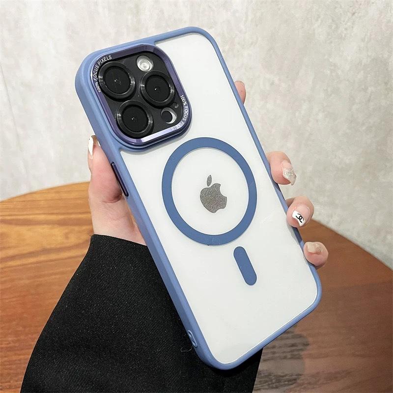 Applicable To IPhone17 Advanced Metal Lens Magnetic Suction Phone Case Apple 16promax Transparent Anti Fall Protection Case