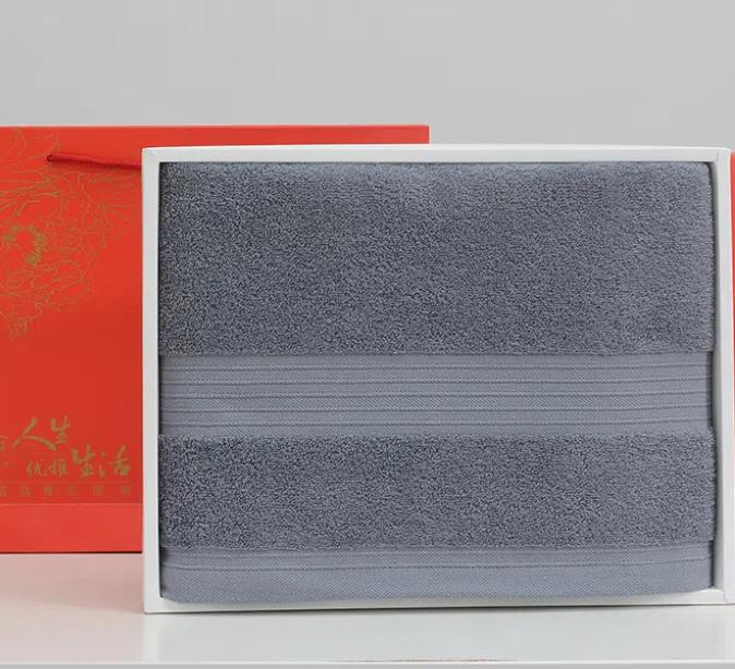 

Bath Towel Single Pack Gift Box, All Cotton Bath Towel Gift Box, Embroidered Logo Bath Towel Gift Box, Beautiful and Durable сірий колір