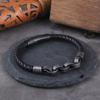 Genuine Leather Bracelet Infinity Shape Stainless Steel Jewelry for Men Special Pattern Gift Accessories Popular Design