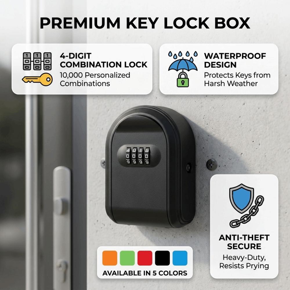 Mechanical Combination Lock Key Lock Box Full Plastic Key Storage Box Key Organizer Entrance
