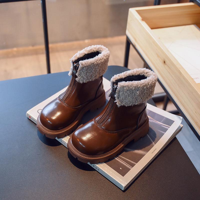 Children's Fashion Boots Fall Winter Padded Thickened Boys Girls Cotton Shoes Soft Non Slip Kids Boots