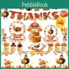 Thanksgiving Party Supplies Set With Pumpkin Cake Toppers And Balloons