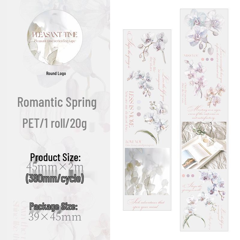 Cozy Time Plant-Themed Decorative Matte PET Tape Stickers - 6 Types