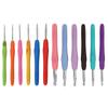 12Pcs Crochet Hooks Needles Soft Rubber Handle Different Sizes Knitting Needles Set for Beginners Experienced