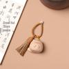 Beech Wood Lucky Cat Tassel Keychain – Cute Wooden Cat Pendant & Bag Ornament Gift