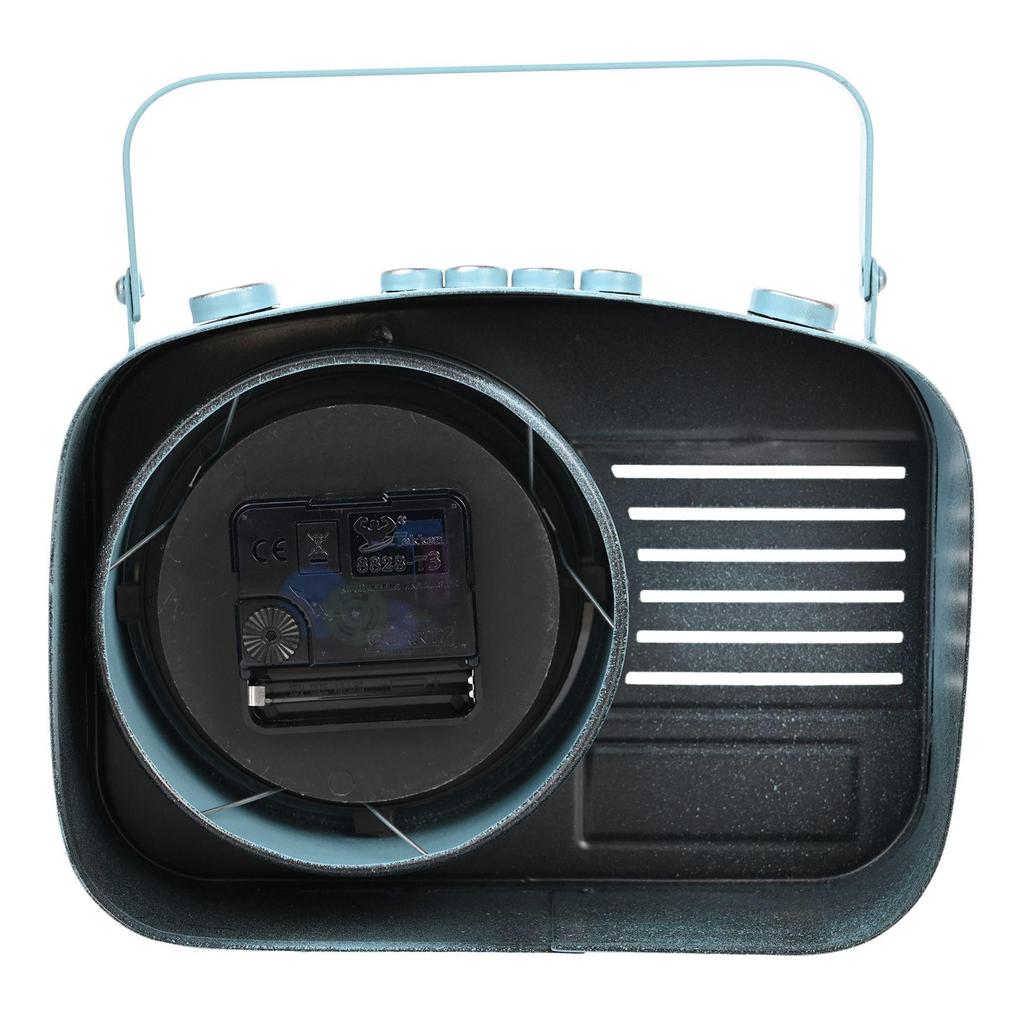 Hometime Metal Mantel Clock - Retro Radio