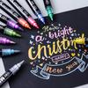 Double Ended Acrylic Marker Metallic Paint Pen for Painting On Paper Wood Fabric Metal Stone Card Making Scrapbooking