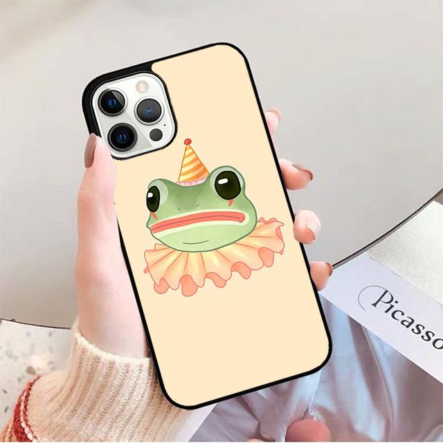 Cute Cartoon Frog Phone Case For iPhone 17 Air 14 13 12 16Pro Max 15  Plus Max Cover Shell Coque