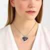 Gemstone Silver Cheroite  Pendant 2.5" Jewelry Russian Tanzanite Ethnic