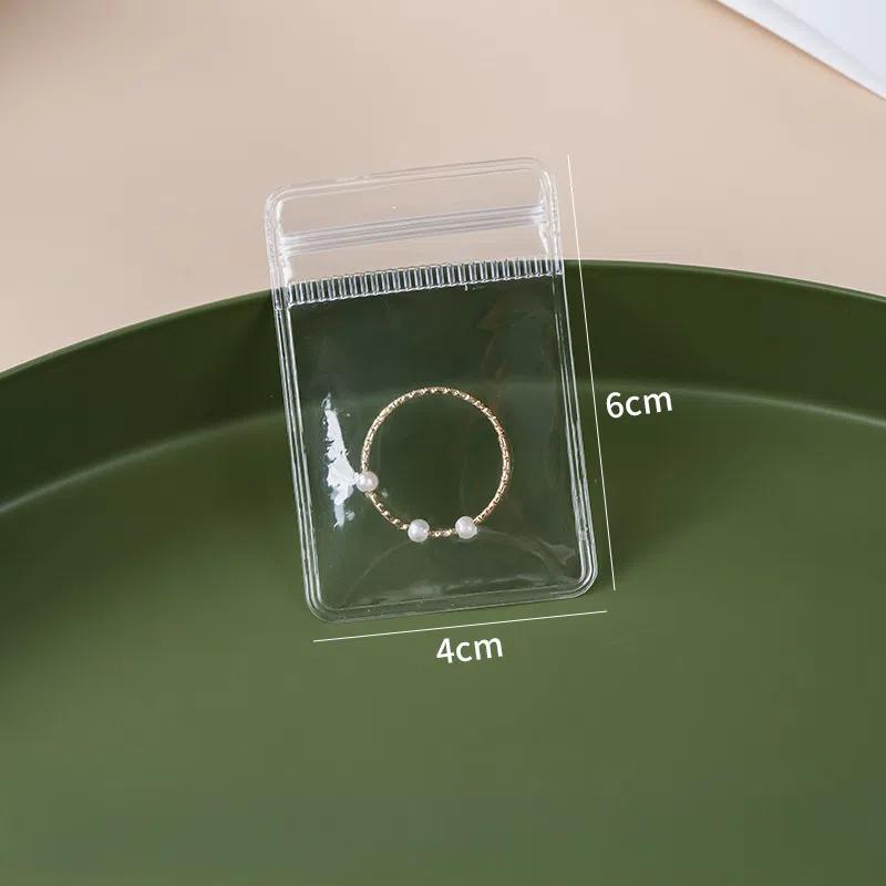 Transparent Jewelry Pouches Clear PVC Jewelry Zip Bag Earring Necklace Dust Display Storage Bag Anti-Oxidation Travel Packaging