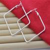 925 Sterling Silver Earrings Wave Pattern Square Fashion Simple Earrings For Women Wedding Jewelry Gifts