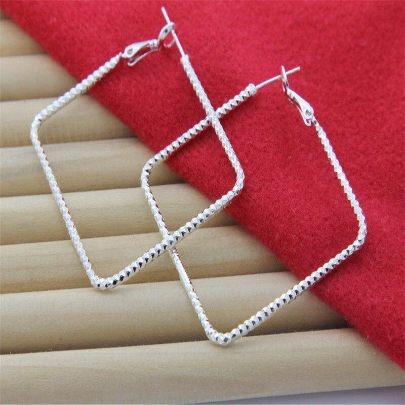 925 Sterling Silver Earrings Wave Pattern Square Fashion Simple Earrings For Women Wedding Jewelry Gifts