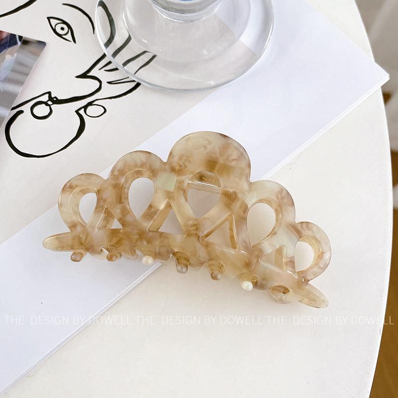 Exquisite Acrylic Crown Hair Claw For Women Featuring Chic Hollow Design For Upscale Looks