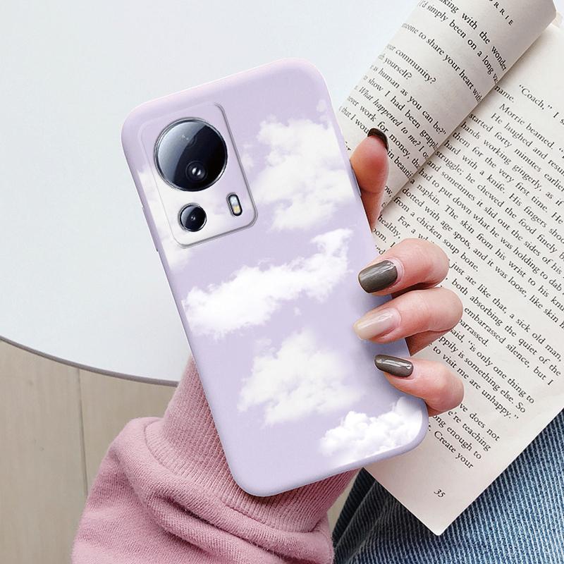 For Xiaomi 13 Lite Phone Case Cute Fashion Heart Flowers Soft Silicone Bumper Cover For Xiaomi13 Lite Fundas Shell Cartoon Gifts