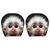Vehicle Headrest Cover Pair, Monkey Print Polyester Car Headrest Slipcover Set for Plain Headrests During Daily Drives, Family Use, and Ride Share Use