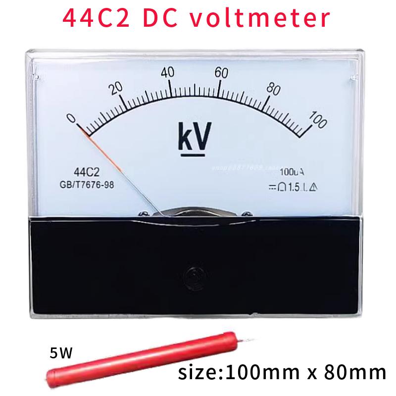 44C2 DC voltmeter 10KV 20KV30KV50KV100KV Pointer type high-voltage voltmeter matched with high-voltage resistor 5W