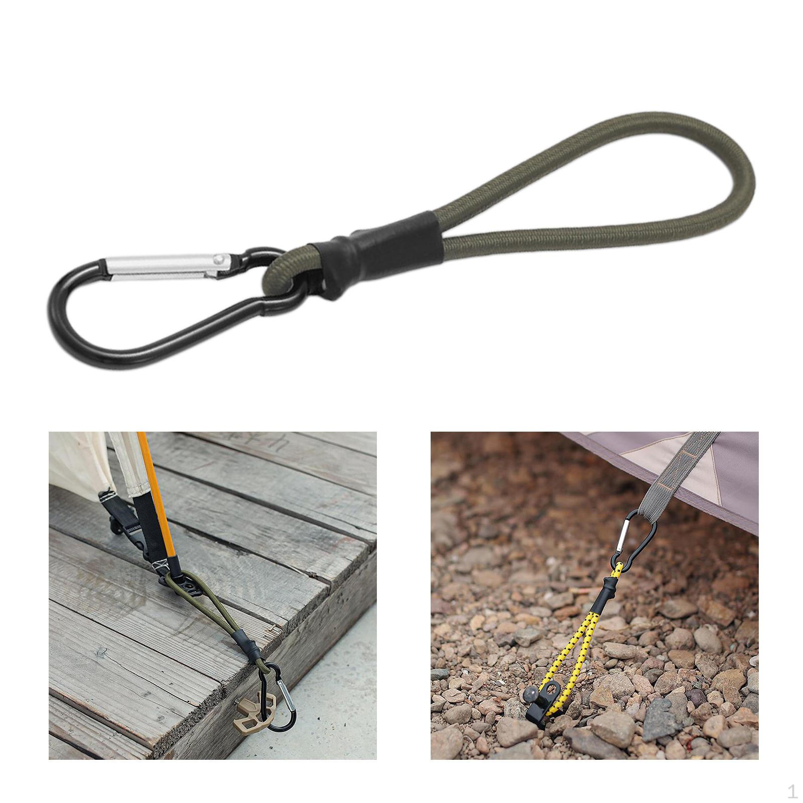 

Bungee Cord Set with Secure Carabiner Attachment Green