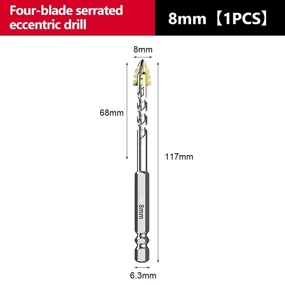 1Pcs Hexagonal Handle Tile Drilling Tool Eccentric Drill  for Glass Masonry Ceramic Iron Plates